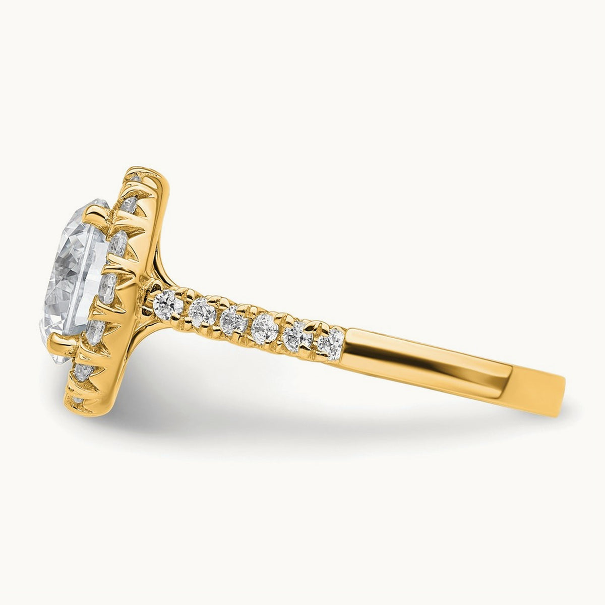 Semi-Mount Engagement Ring, 0.25-0.50 ct tw Lab-Grown Diamond — 5/8 ct (holds 3 ct center) · VS/SI (Great), 14K Yellow Gold, 7