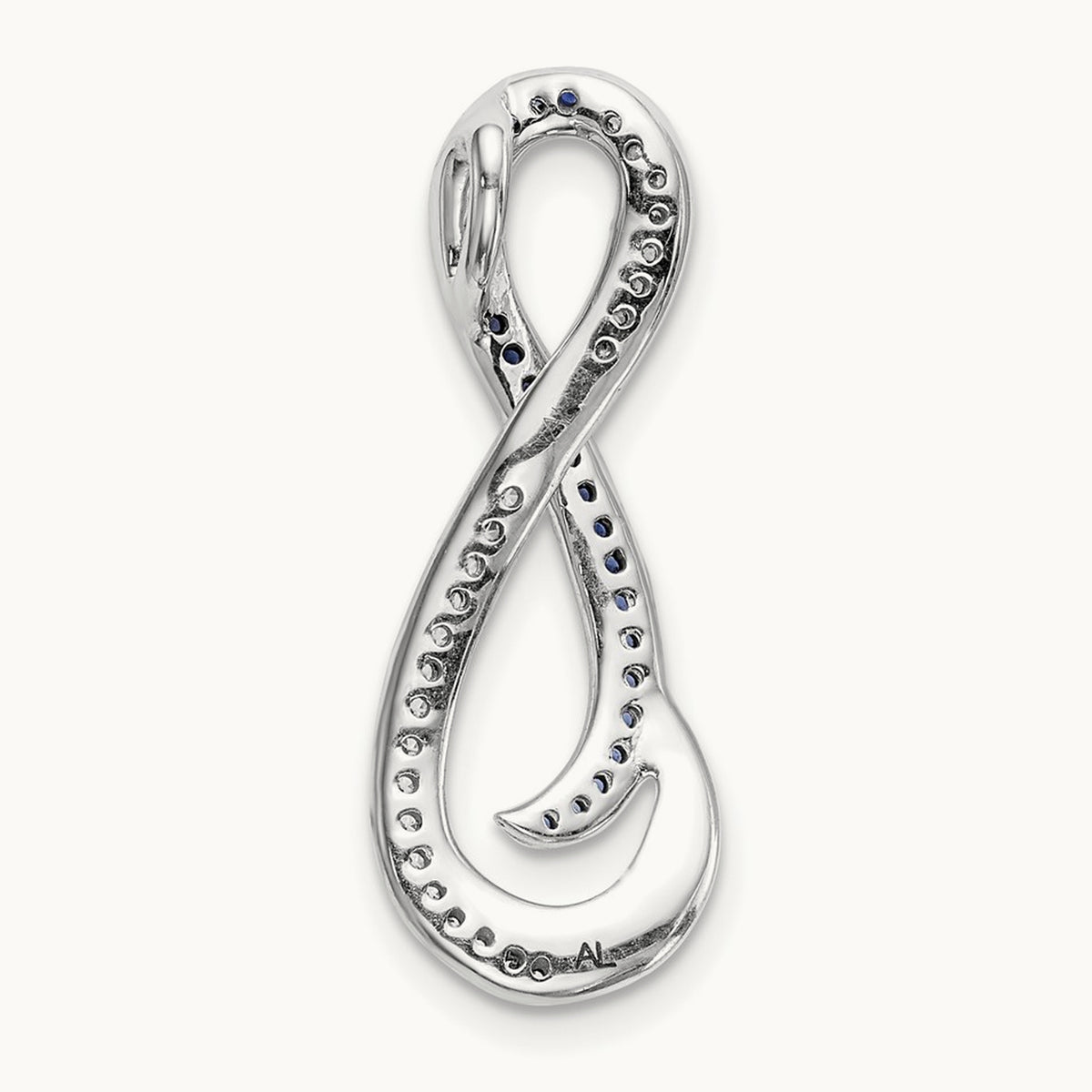 1/5ct. Diamond/Blue Diamond Infinity Chain Slide, 14K White Gold