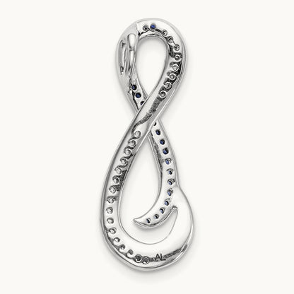 1/5ct. Diamond/Blue Diamond Infinity Chain Slide, 14K White Gold