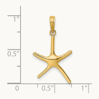 Dancing Starfish Charm — 14K Yellow Gold