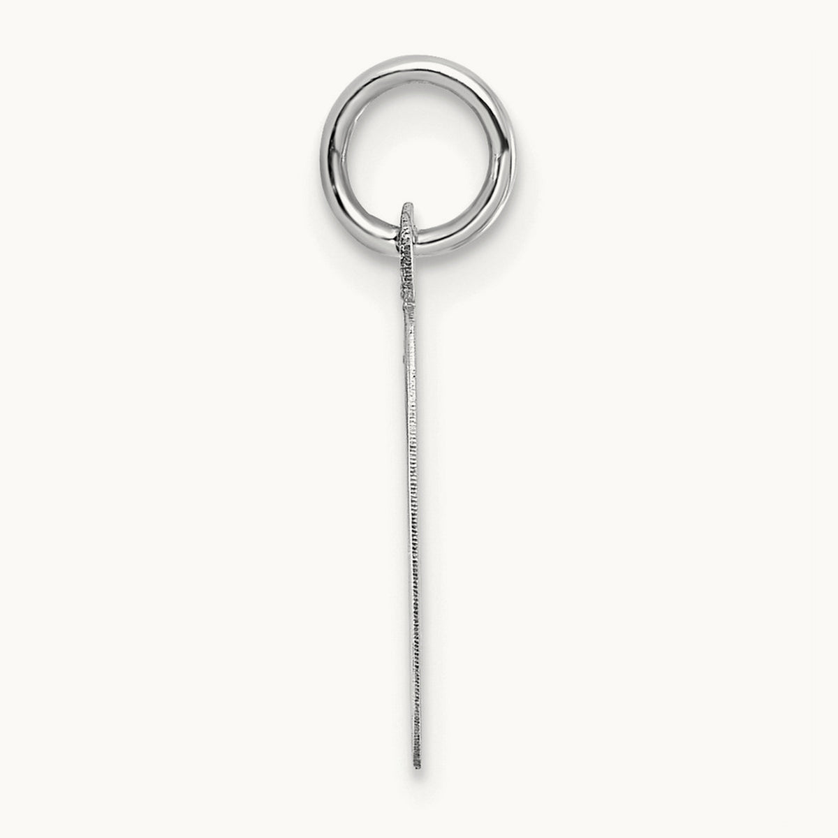 Medium Script Initial Charm — 14K White Gold, C