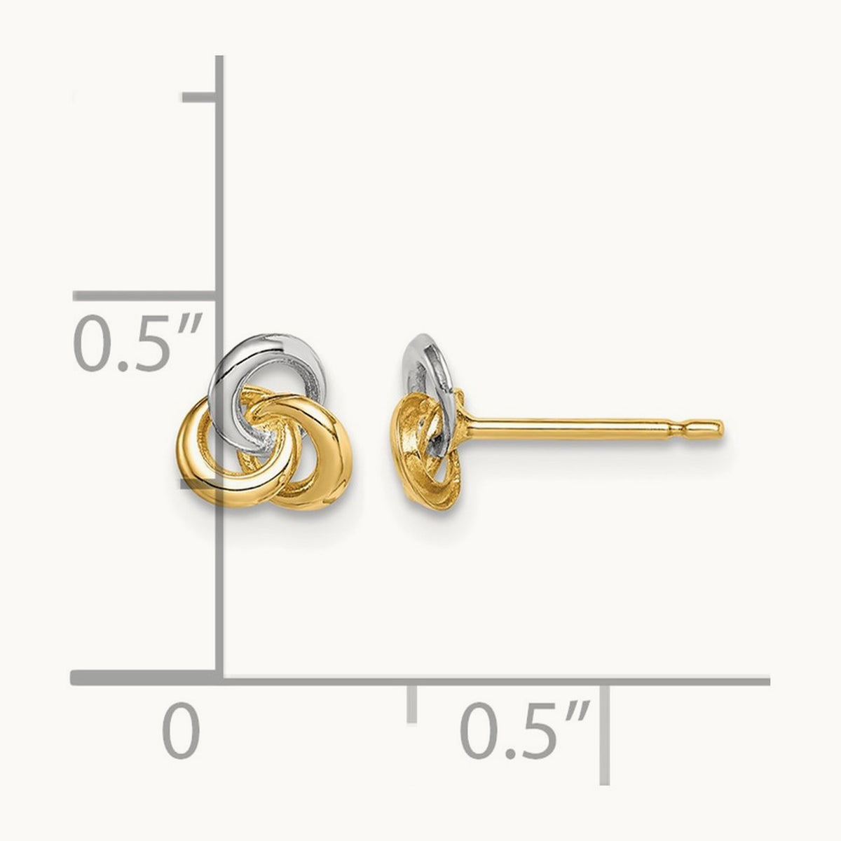 Love Knot Post Earrings — 14K Two-Tone Gold