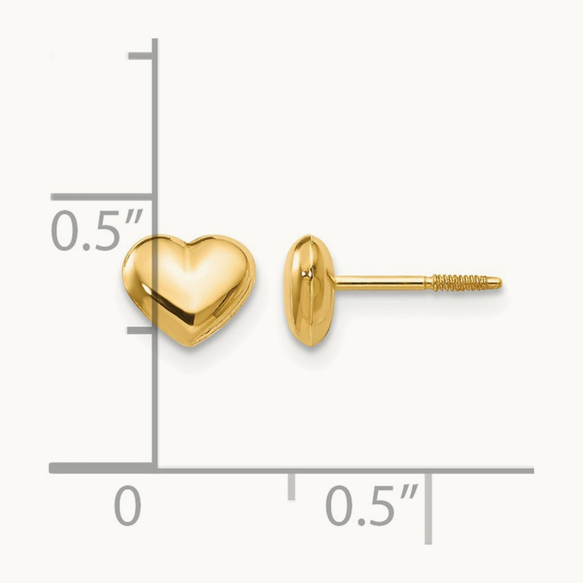 Madi K Sm. Puffed Heart Earrings, 14K