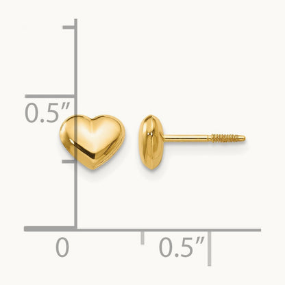 Madi K Sm. Puffed Heart Earrings, 14K