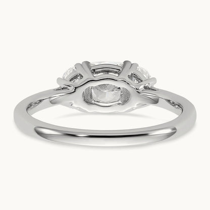 Half Moon & Cushion Semi-Mount Engagement Ring, 0.25-1.00 ct tw Lab-Grown Diamond — 3/8 ct, 14K White Gold