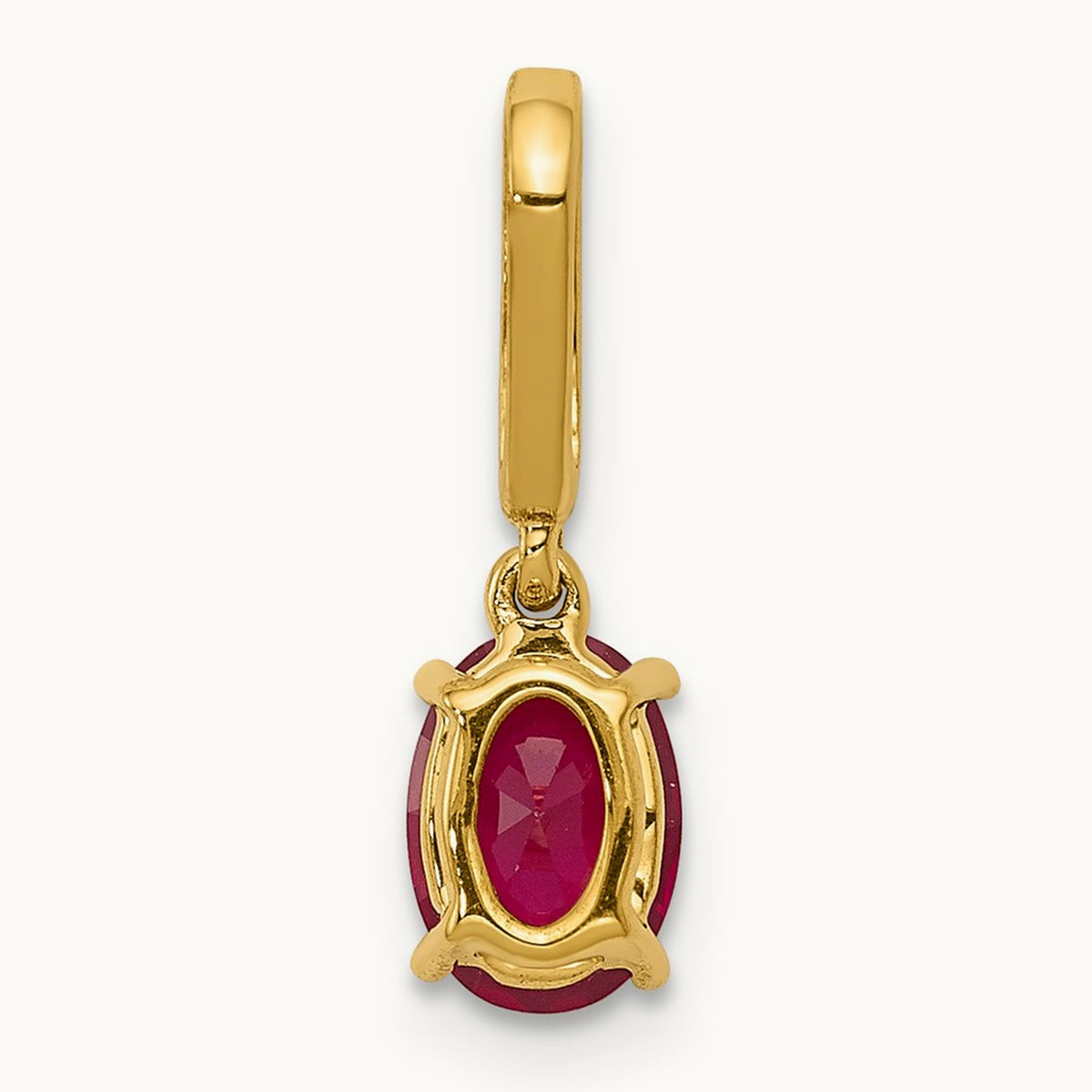Diamond and .91 Oval Ruby Pendant, 14K