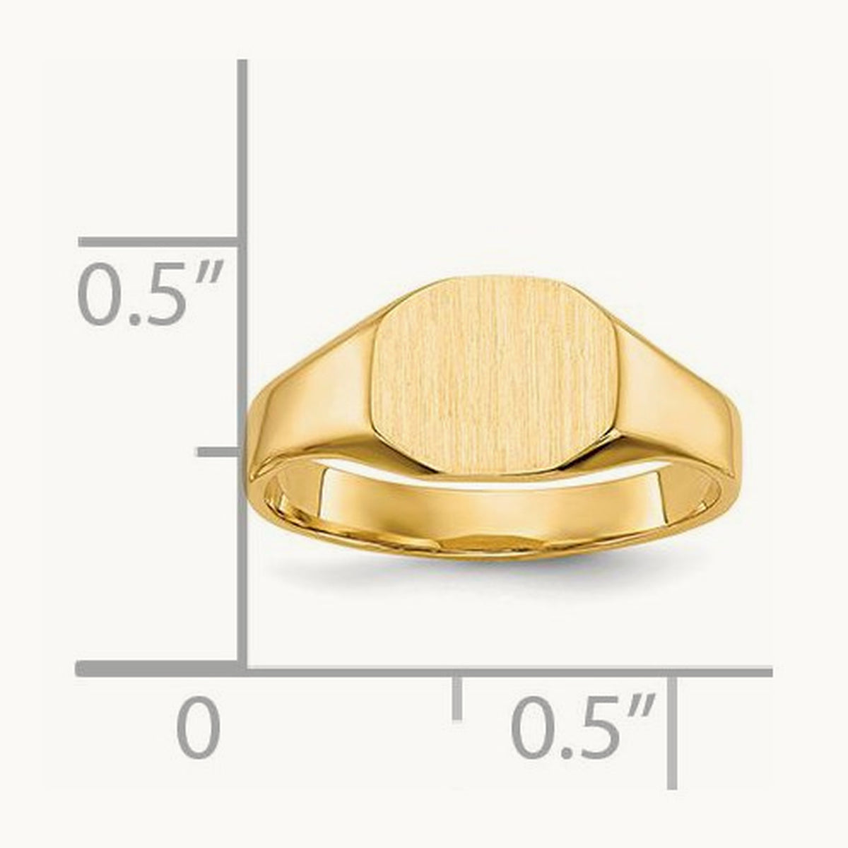 8.0x6. Closed Back Signet Ring, 25mm, 14K