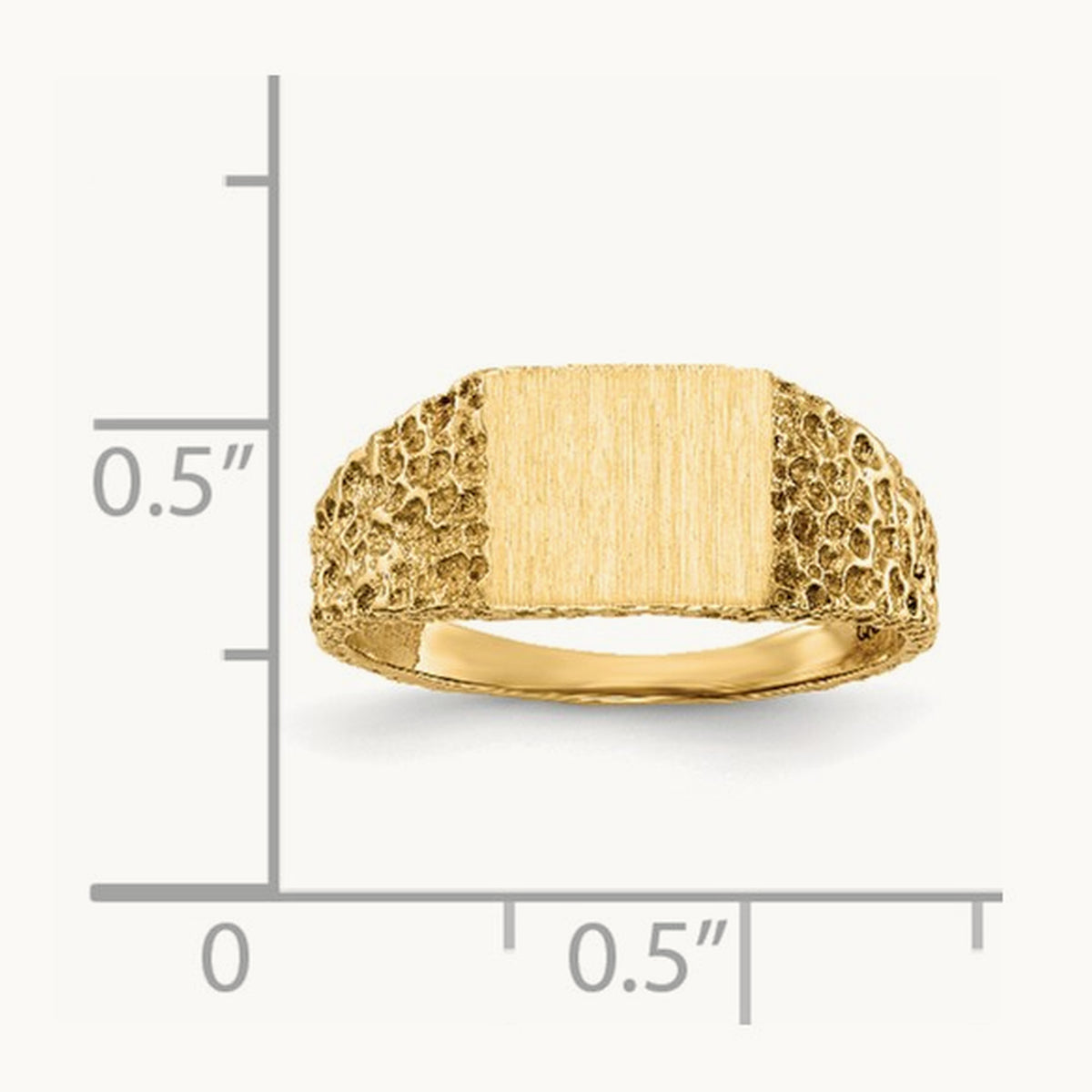 8.0x7. Open Back Signet Ring, 0mm, 14K