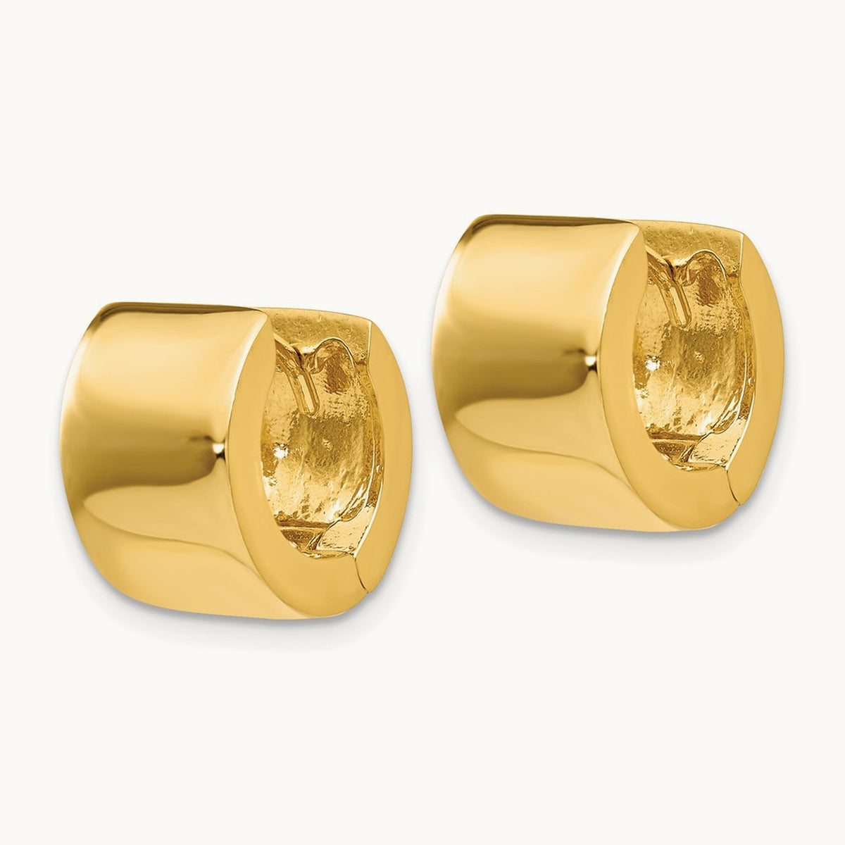 Round Hinged Hoop Earrings, 14K