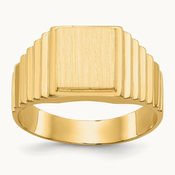Open Back Mens Signet Ring — photo set