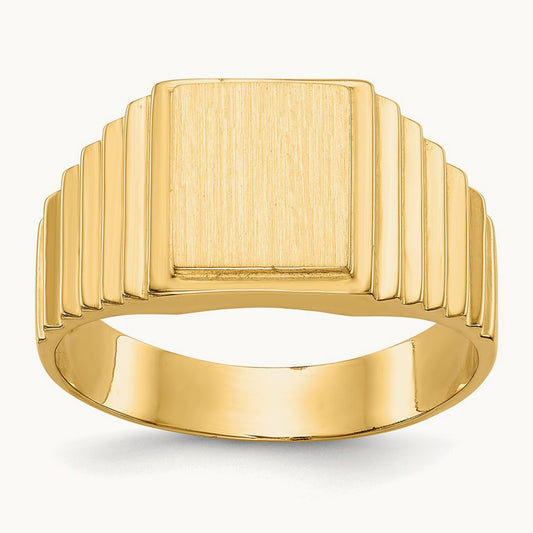 Open Back Mens Signet Ring — photo set