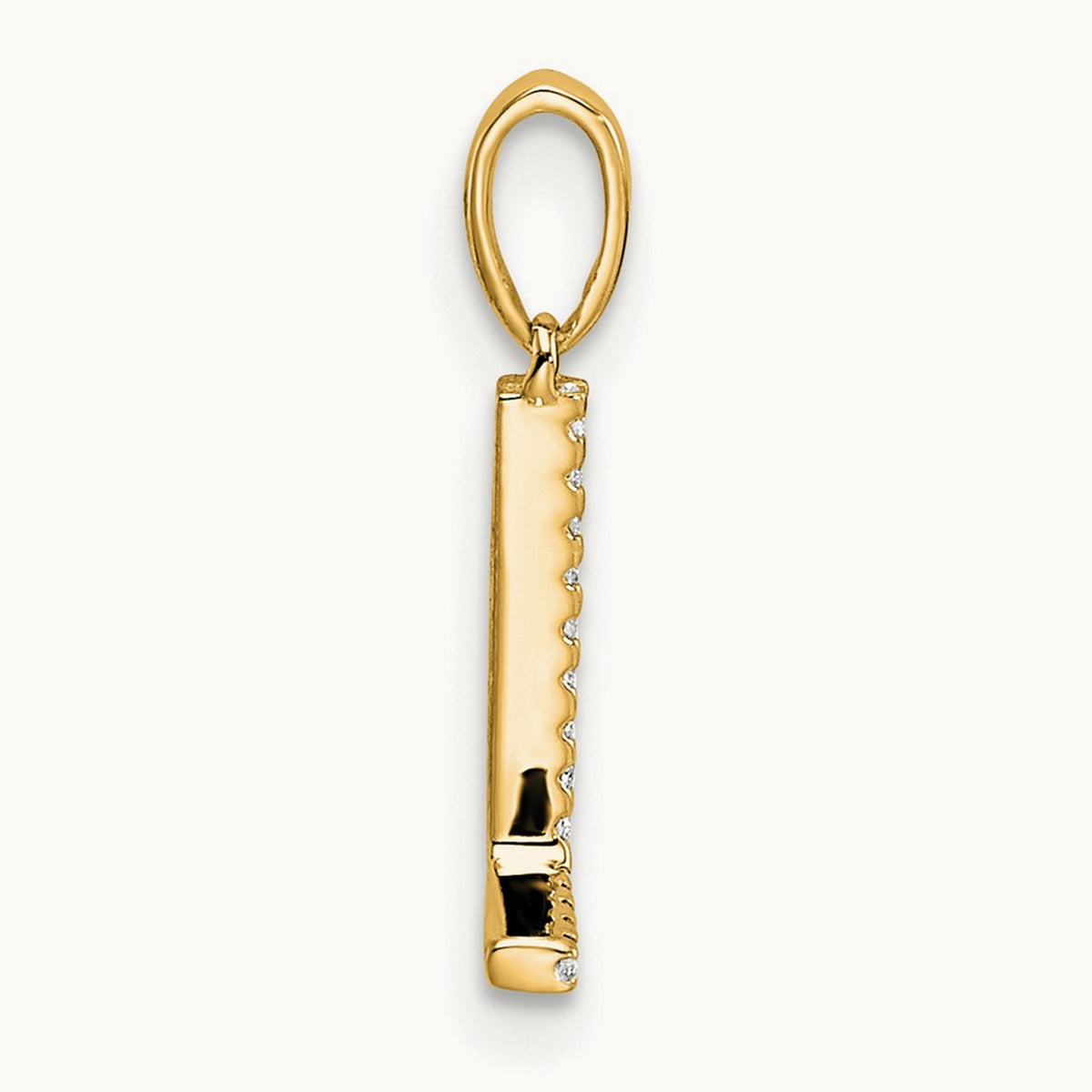 Diamond Letter L Initial Pendant, 14K