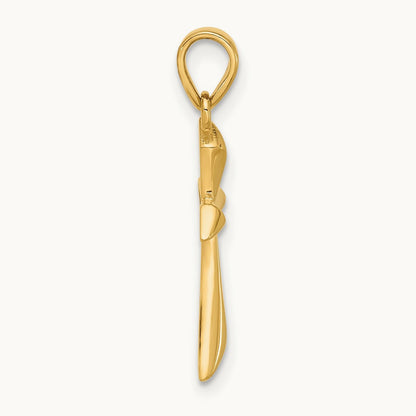Polished Cross Pendant, 14K