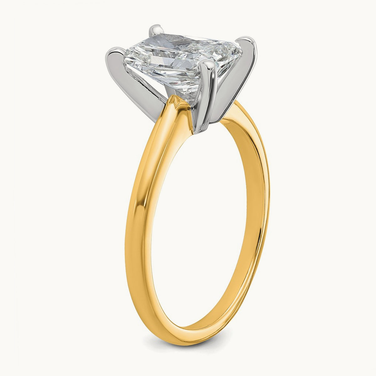 Radiant Solitaire Engagement Ring, 0.50-5.00 ct tw Lab-Grown Diamond — 2 ct, 14K Two-Tone