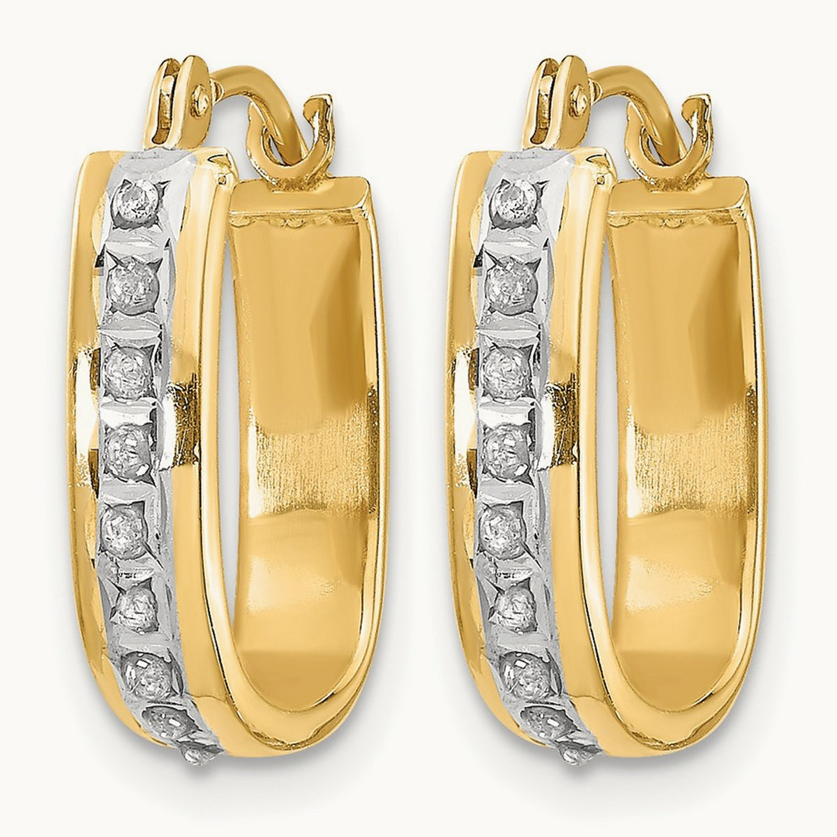 Diamond Fascination Diamond Dust/Accent Hoop Earrings, 14K