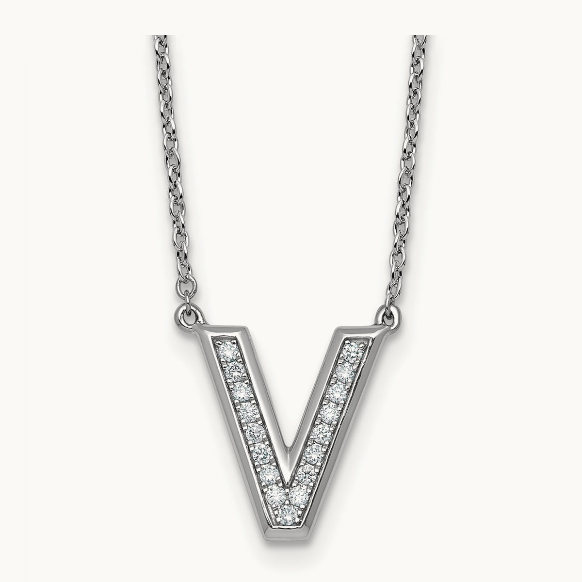 Initial V Necklace, 0.15 ct tw Lab-Grown Diamond