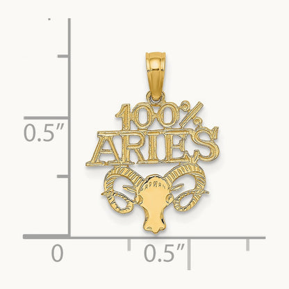 100% ARIES Zodiac Charm, 14K