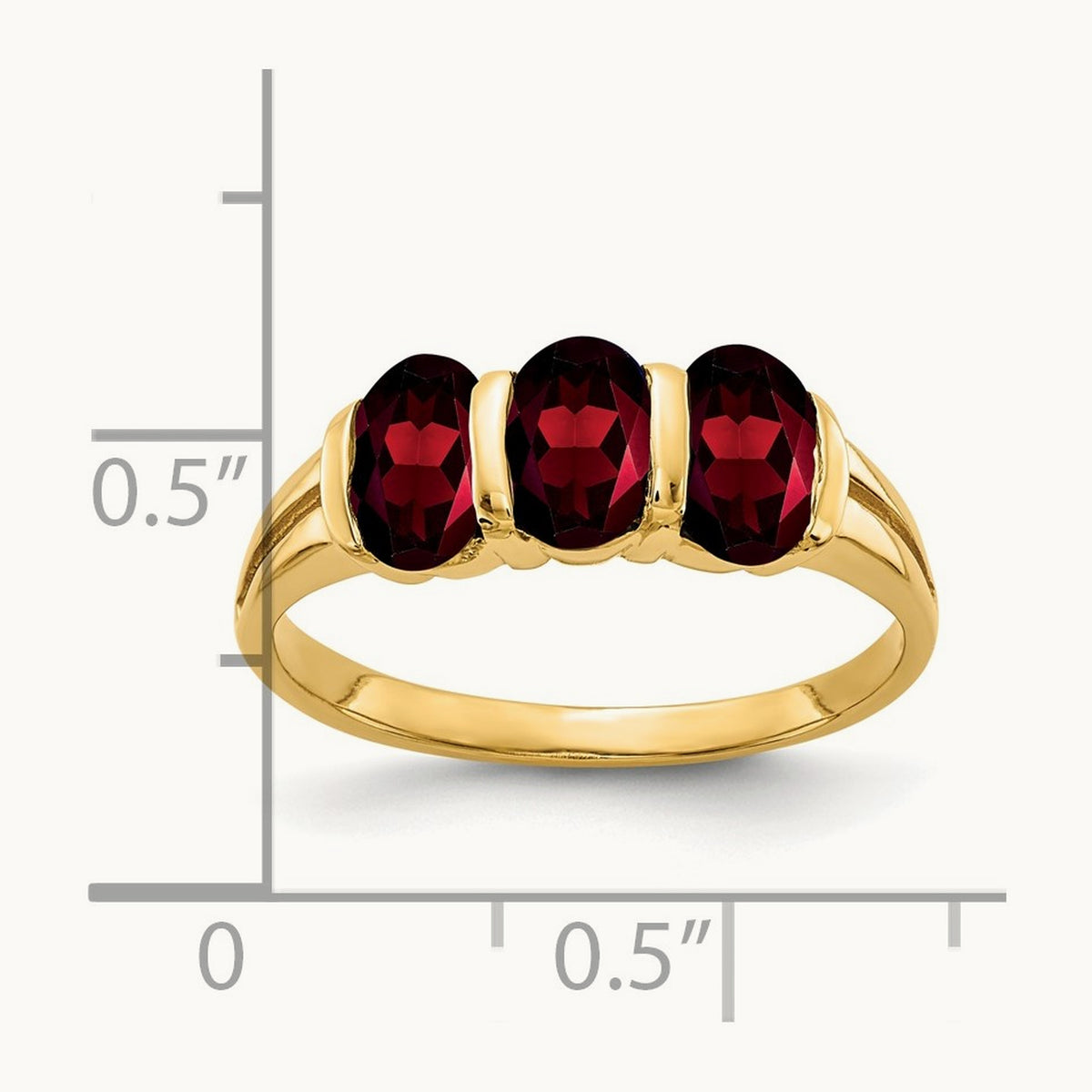 6x4mm Oval Garnet ring, 14K