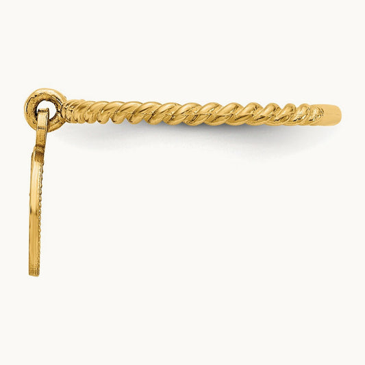 Polished Angel Dangle Charm Child's Ring, 14K