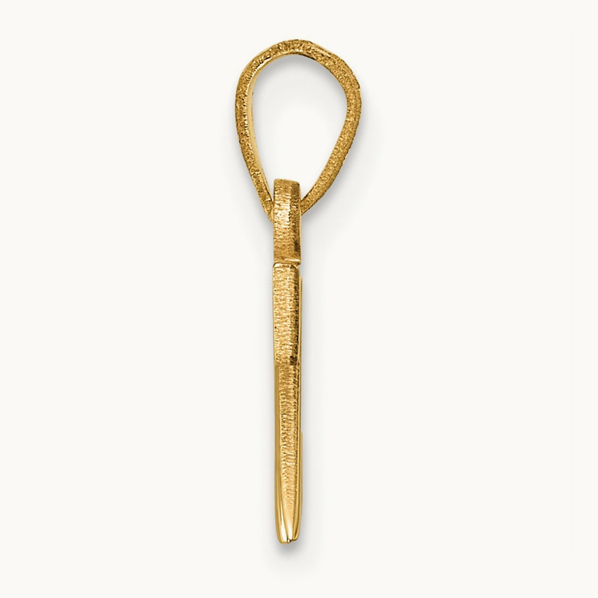 Polished Block Initial Pendant — 14K Yellow Gold, Z