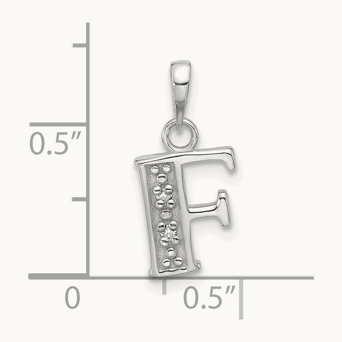 Diamond Letter F Initial Pendant, 14K White Gold