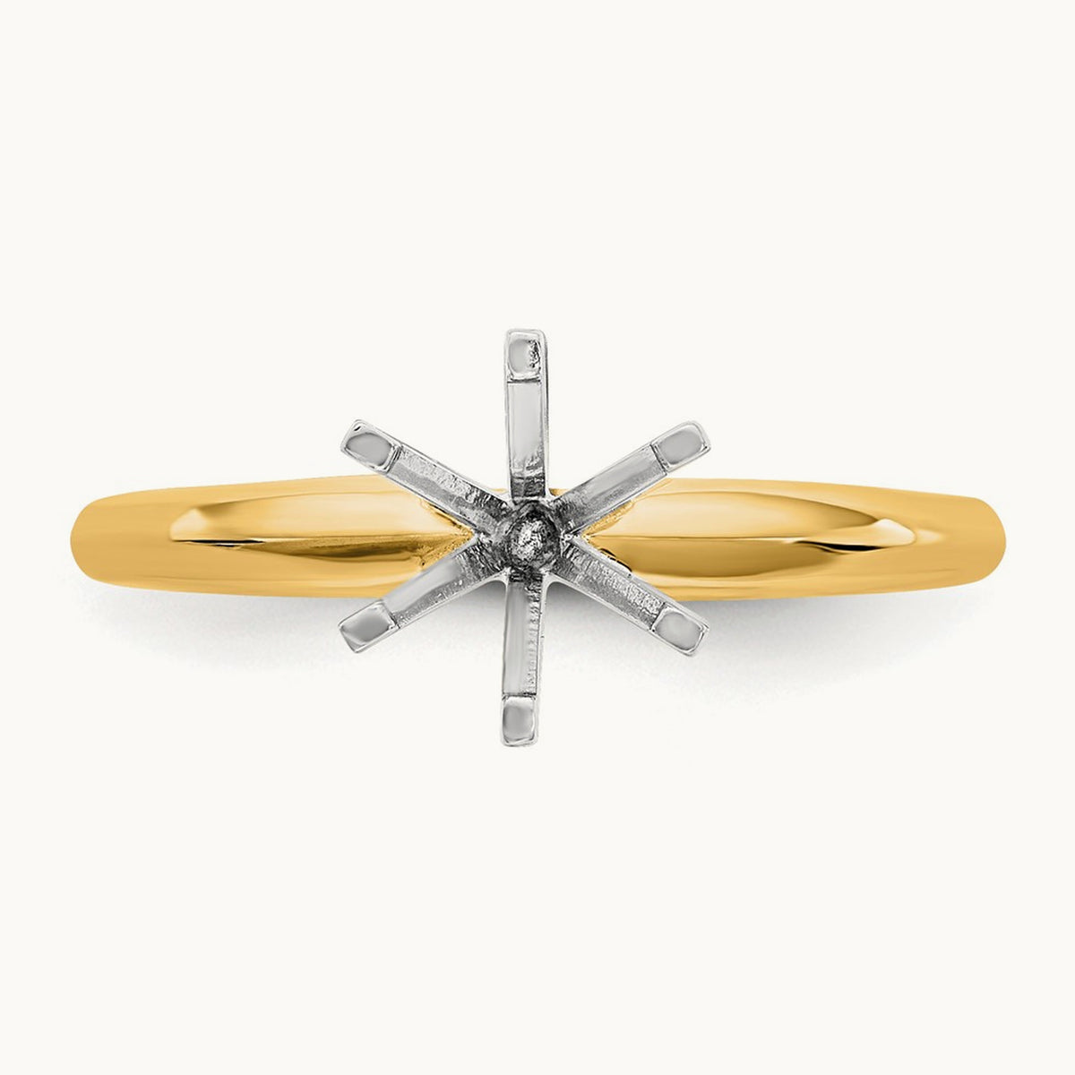 1.25ct. Light-Wt Knife Edge 6-Prong Ring Mounting, 14K Two-tone