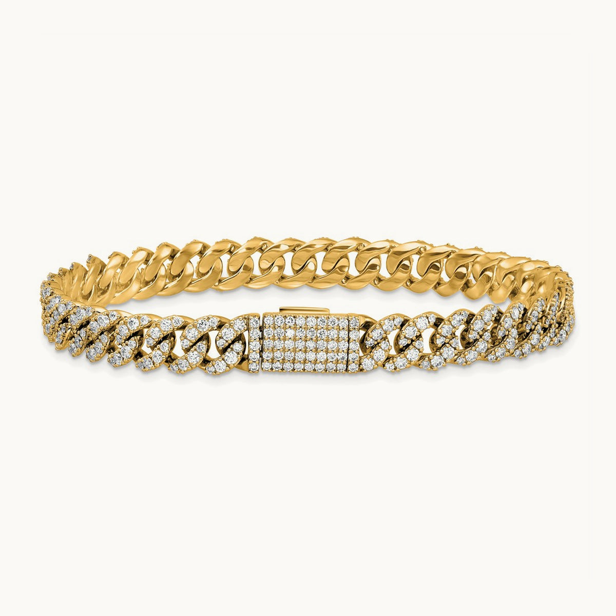 4mm Pavé Cuban Link Bracelet, 5.00 ct tw Lab-Grown Diamond