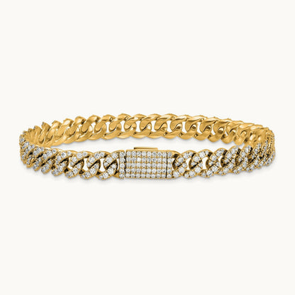 4mm Pavé Cuban Link Bracelet, 5.00 ct tw Lab-Grown Diamond