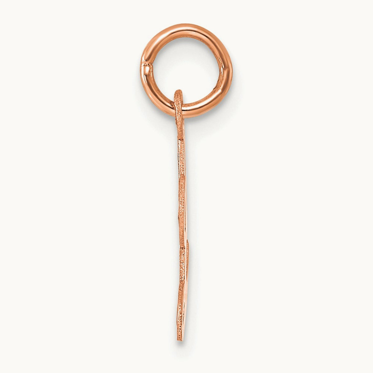 Small Script Letter L Initial Charm, 14K Rose Gold