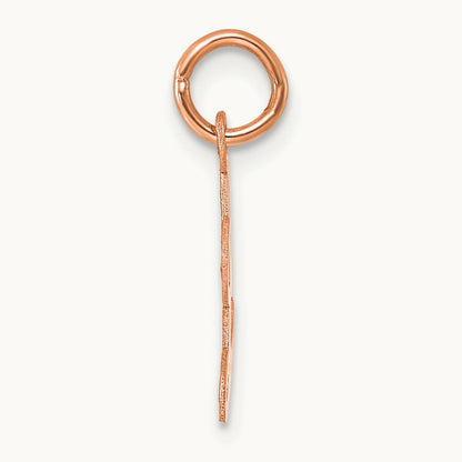 Small Script Letter L Initial Charm, 14K Rose Gold