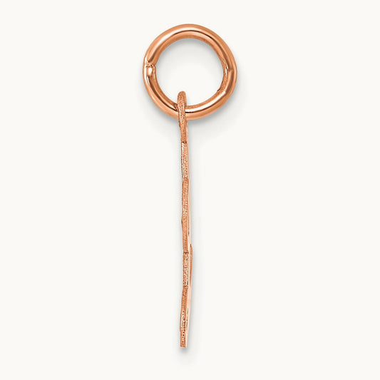 Small Script Letter L Initial Charm, 14K Rose Gold