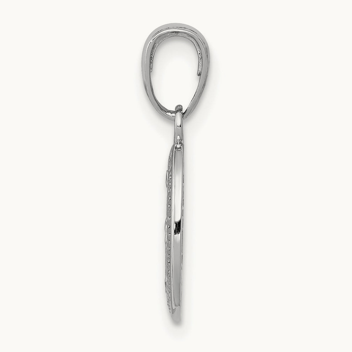 Miraculous Medal Charm — 14K White Gold, 21mm