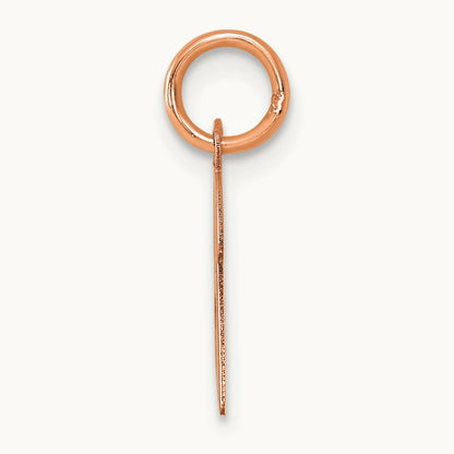 Small Script Letter B Initial Charm, 14K Rose Gold