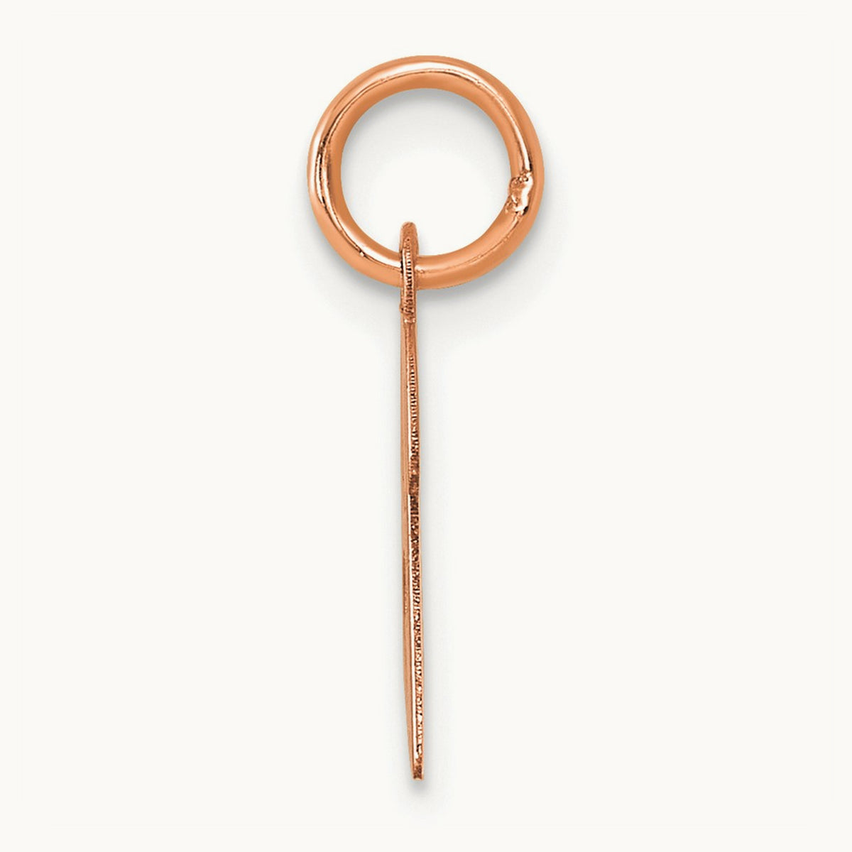 Small Script Letter B Initial Charm, 14K Rose Gold