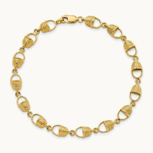 Nantucket Basket Bracelet, 14K