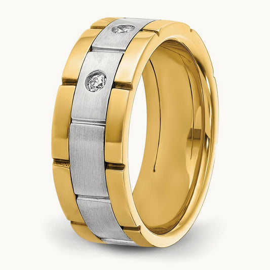 3 Stone Men's Ring, 0.15 ct tw Lab-Grown Diamond