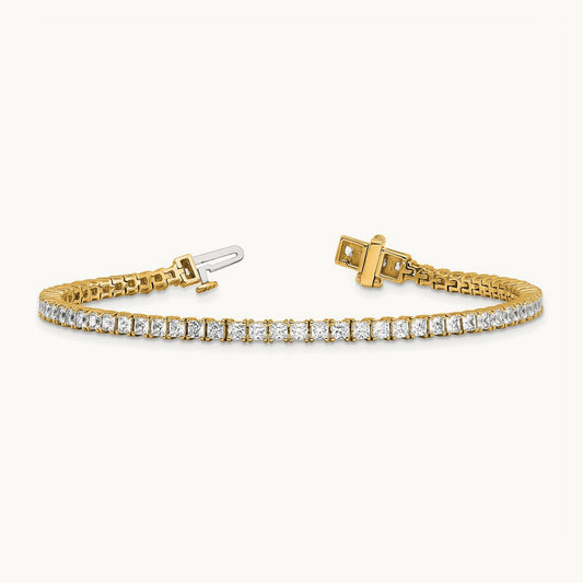 Princess Tennis Bracelet, 5.00 ct tw Lab-Grown Diamond — 14K Yellow Gold