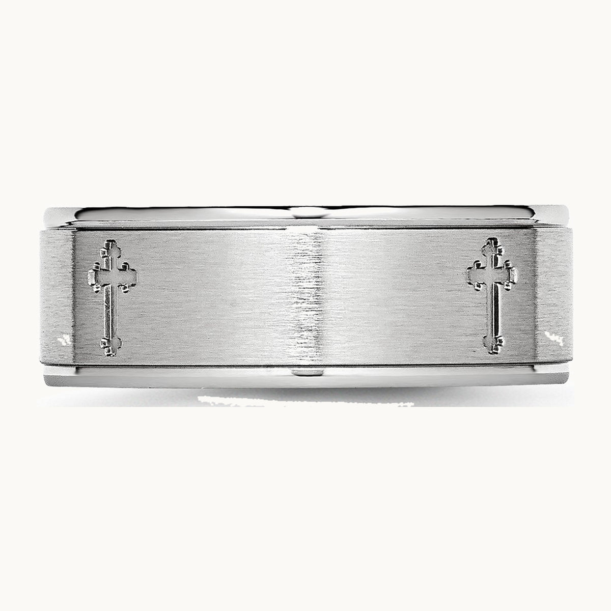 Chisel Cobalt Satin and Polished Ridged Edge 8mm Band