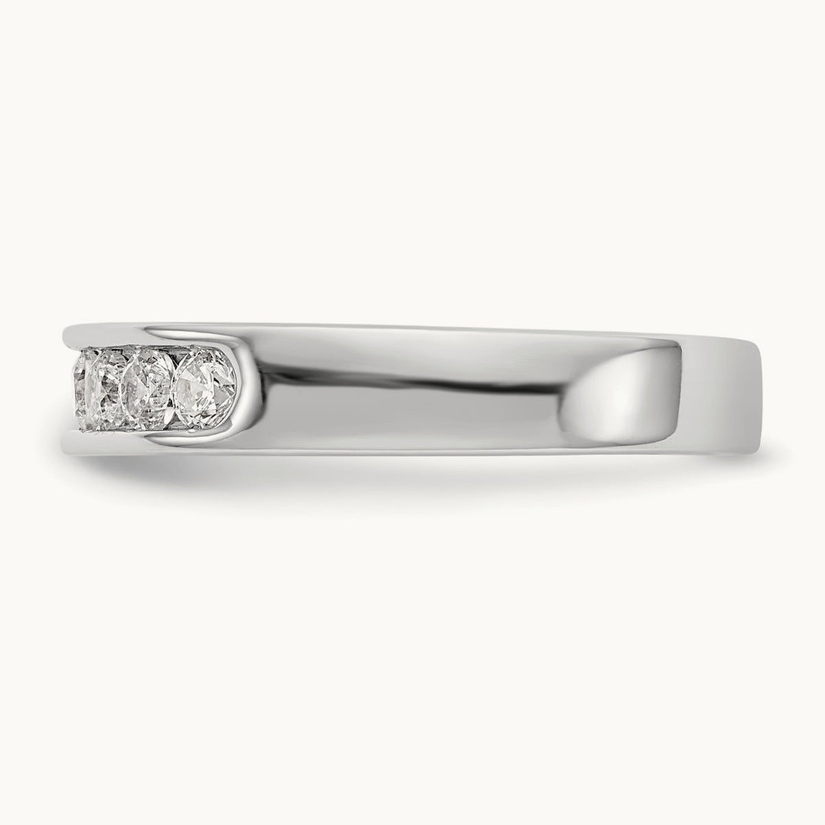 8-Stone Diamond Channel Band, 14K White Gold