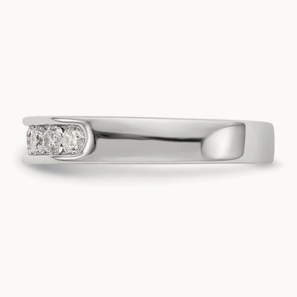 8-Stone Diamond Channel Band, 14K White Gold
