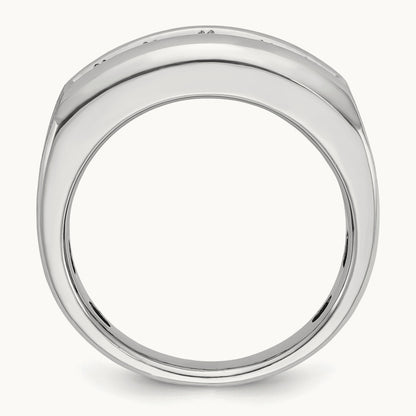 IBGoodman Men's Polished & Satin 5-Stone Diamond Ring, 14K White Gold