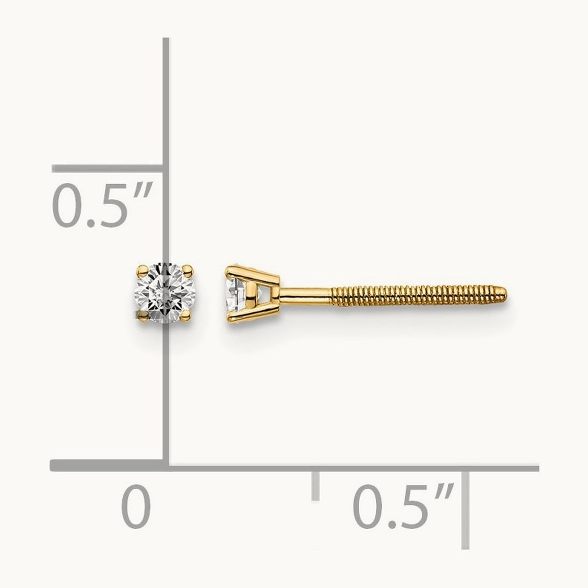 Round Diamond Stud Earrings — 14K Yellow Gold, 0.10 ct tw