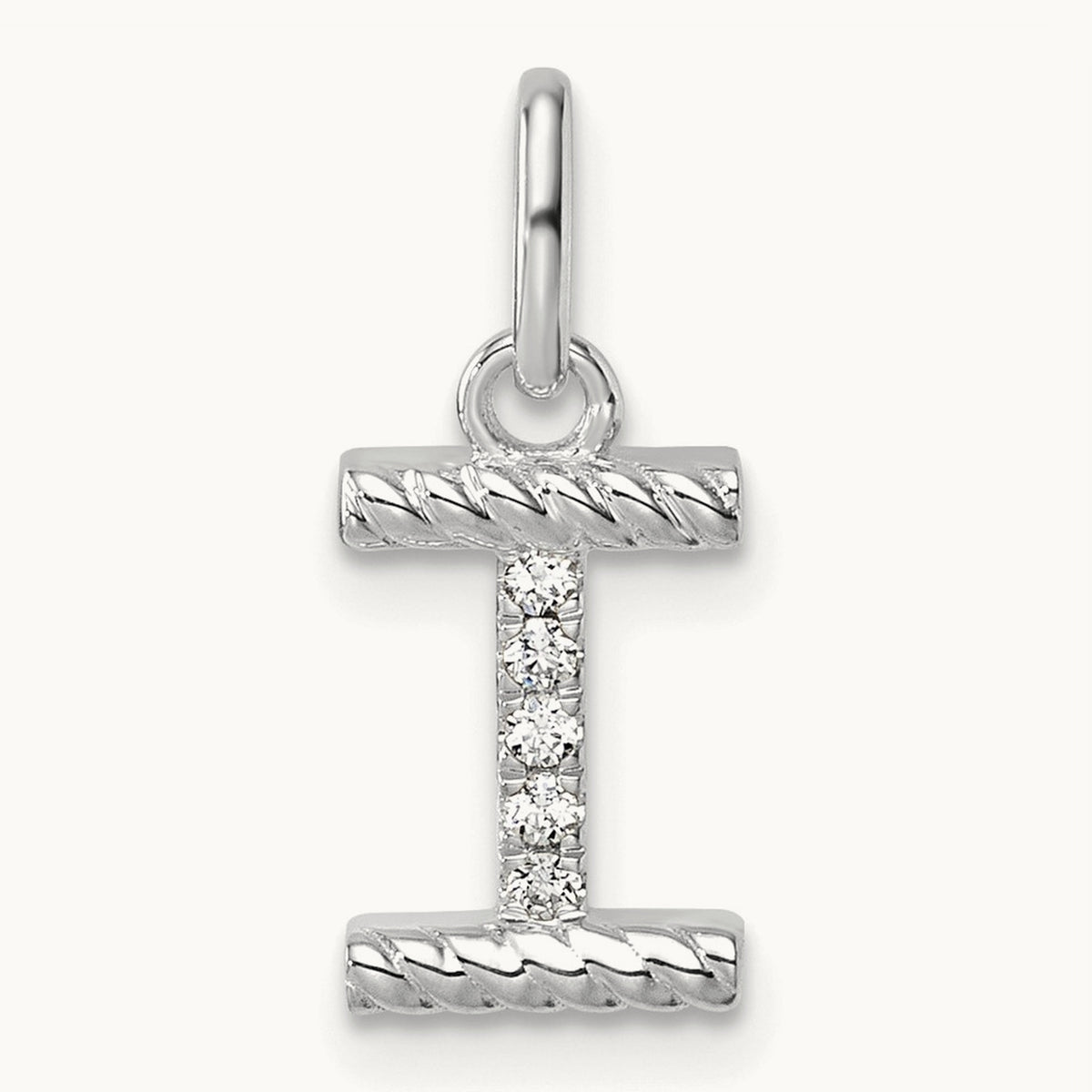Twisted Diamond Charm — 14K White Gold, I