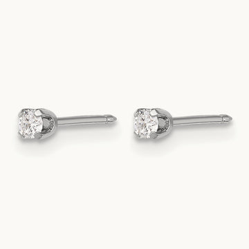 Inverness 14k White Gold .10ct Lab Grown Diamond Stud Earrings, 2.4mm
