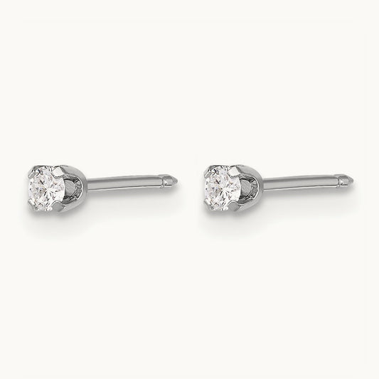 Inverness 14k White Gold .10ct Lab Grown Diamond Stud Earrings, 2.4mm