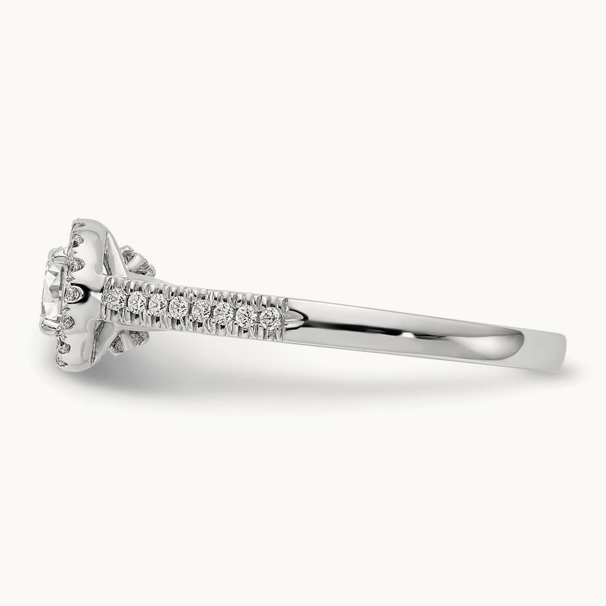 Round Semi-Mount Halo Engagement Ring, 0.20 ct tw