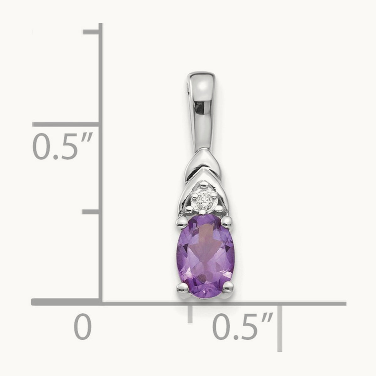 Amethyst and Diamond Pendant — 14K White Gold