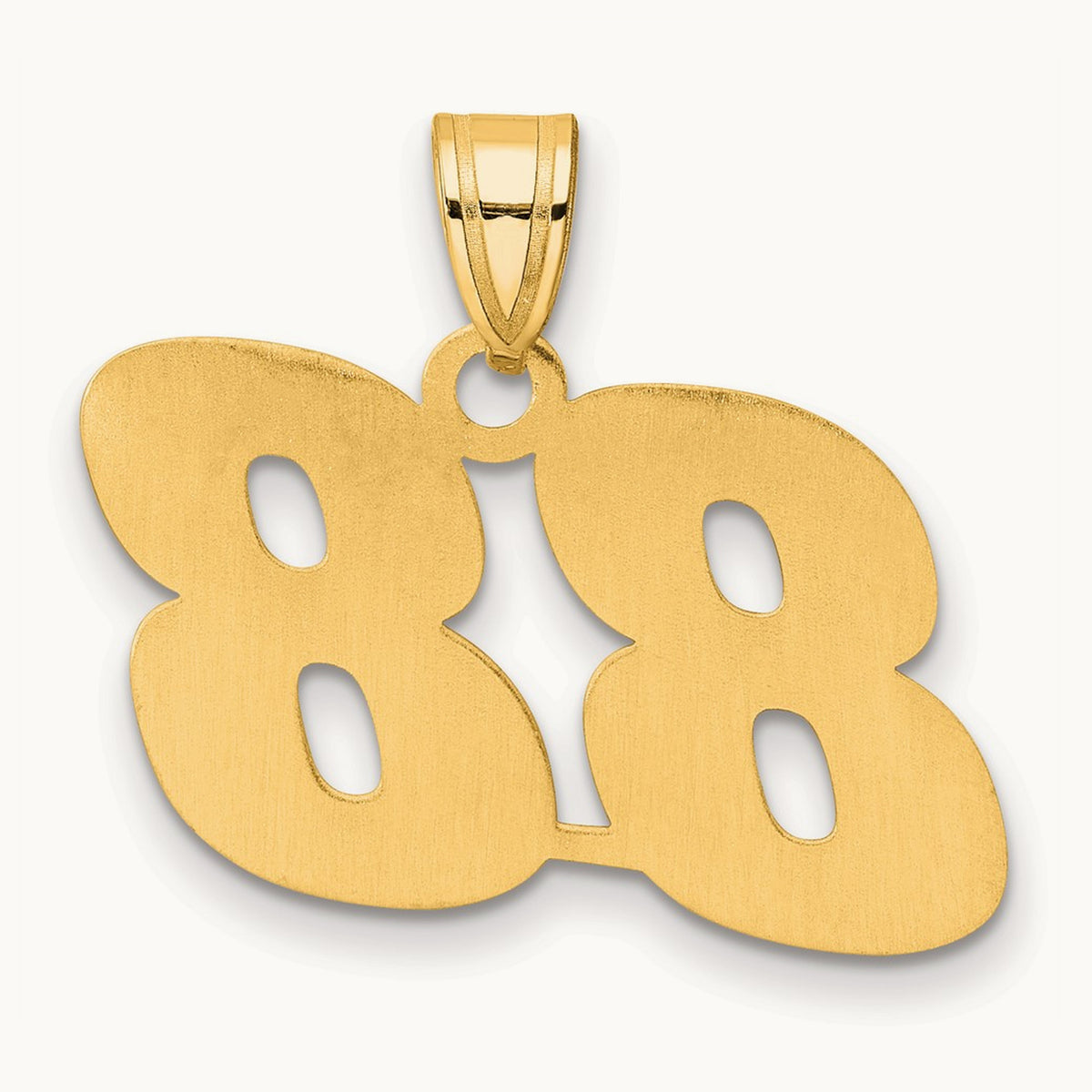 Polished Block Number 88 Pendant, 14K