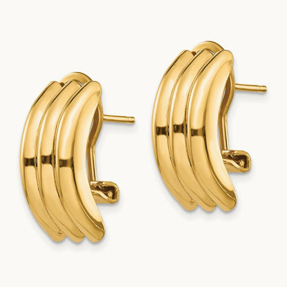 Omega Post Earrings — 14K Yellow Gold