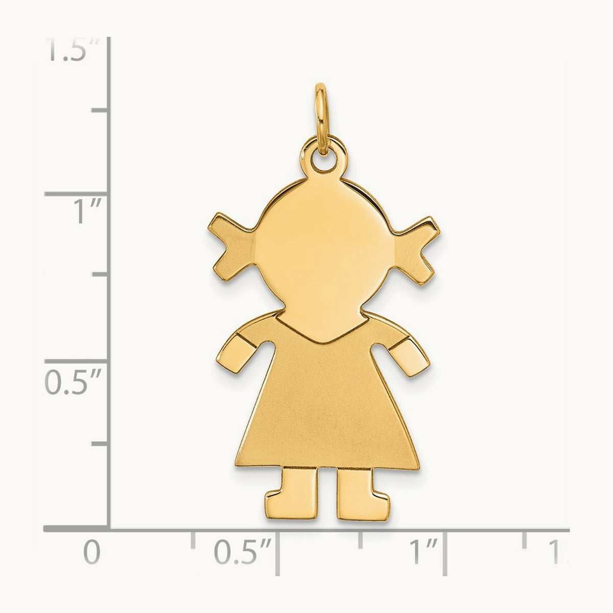 Satin Girl Charm, 14K
